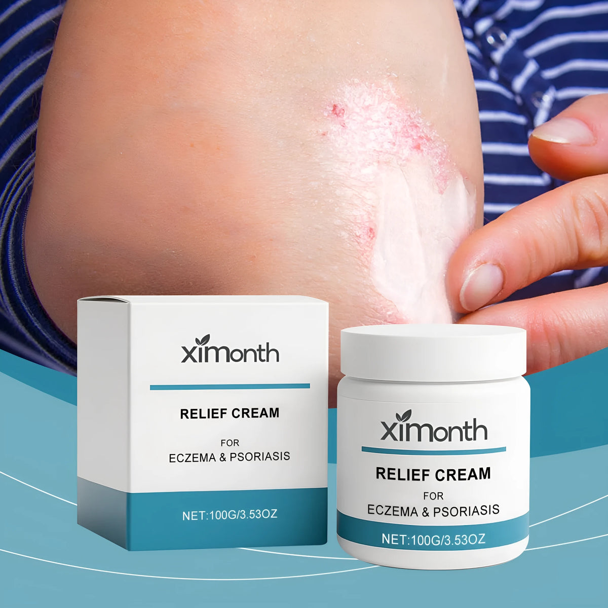 100g skin care cream tub with mint leaf, mugwort root and Sophora flavescens root for daily gentle moisturising