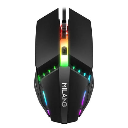 Single-handed mechanical keyboard and mouse peripheral set with ABS plastic construction