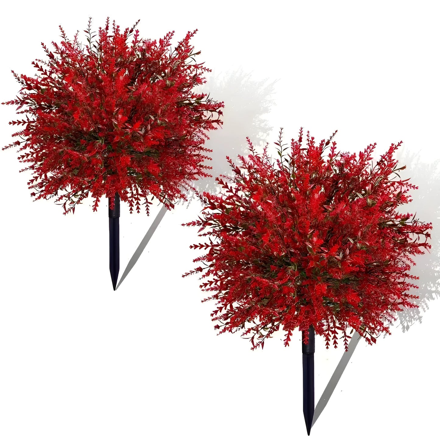 Plastic decorative flower stake in red, white or purple colours for garden or desktop decoration