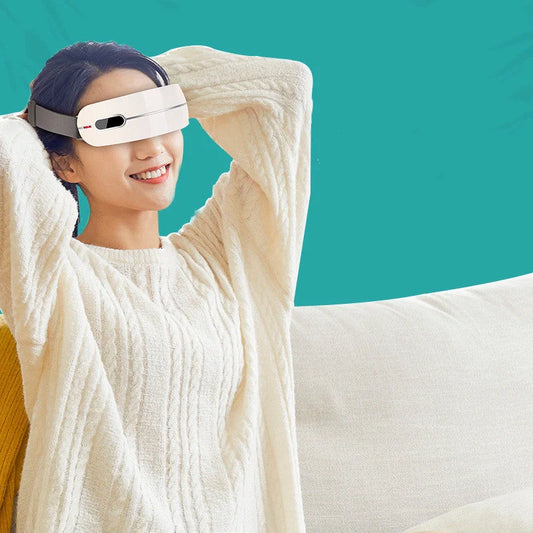 Bluetooth-compatible eye massager with hot compress and kneading functions