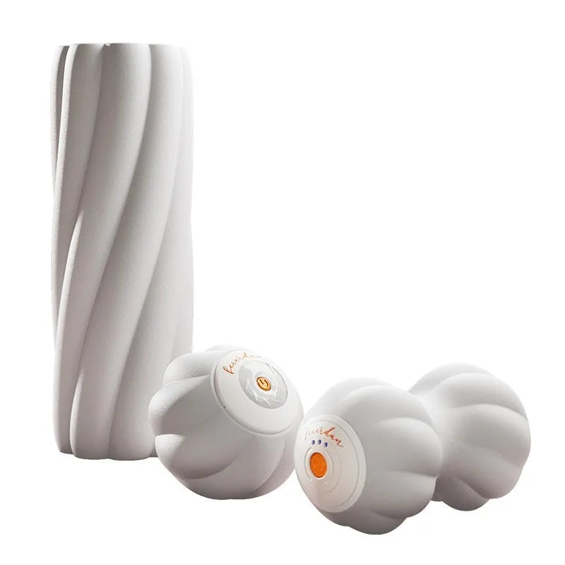 Electric smart peanut massage ball in silicone for fitness recovery and muscle relaxation