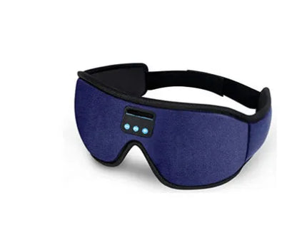 Black Bluetooth sleep eye mask with built-in speakers for wireless music and calls