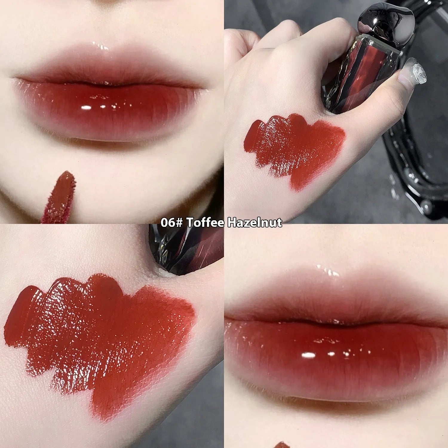 Glacier Lava Lip Lacquer water light mirror makeup in seven numbered colour options