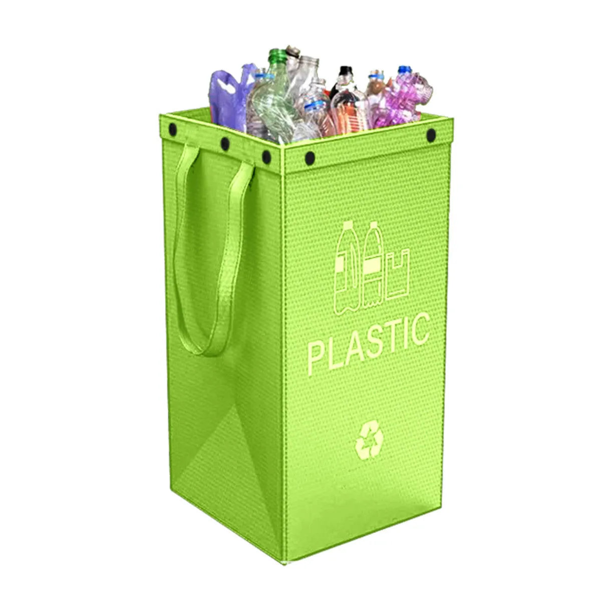 40-litre polypropylene rubbish bag showing 30x50x30cm dimensions and colour options including blue, green, and grey variations