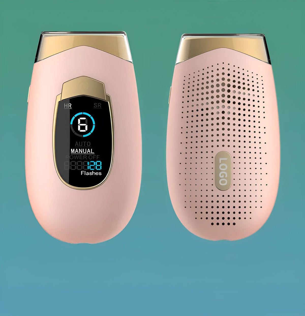 Home laser hair removal device in DH5 or DH4 colour with goggles, power adapter and power pin for whole body use