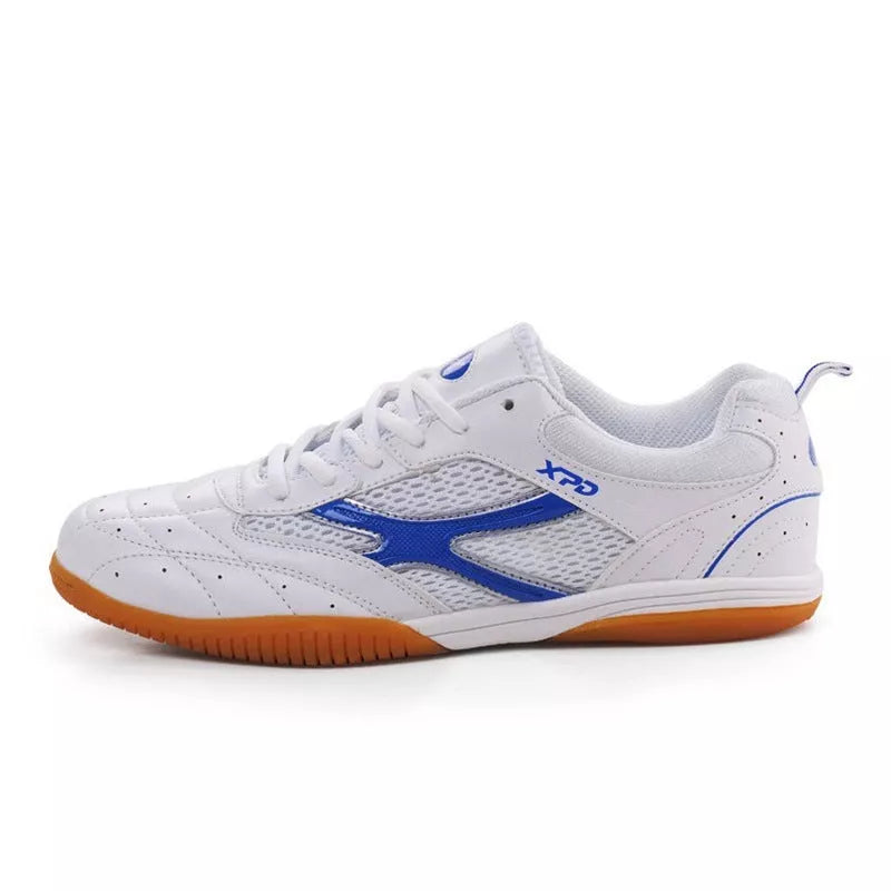Table tennis training shoes in white and blue or white and red, sizes 30-46