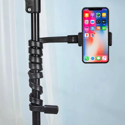 Flexible adjustable hose phone holder with phone clip for live broadcast shooting