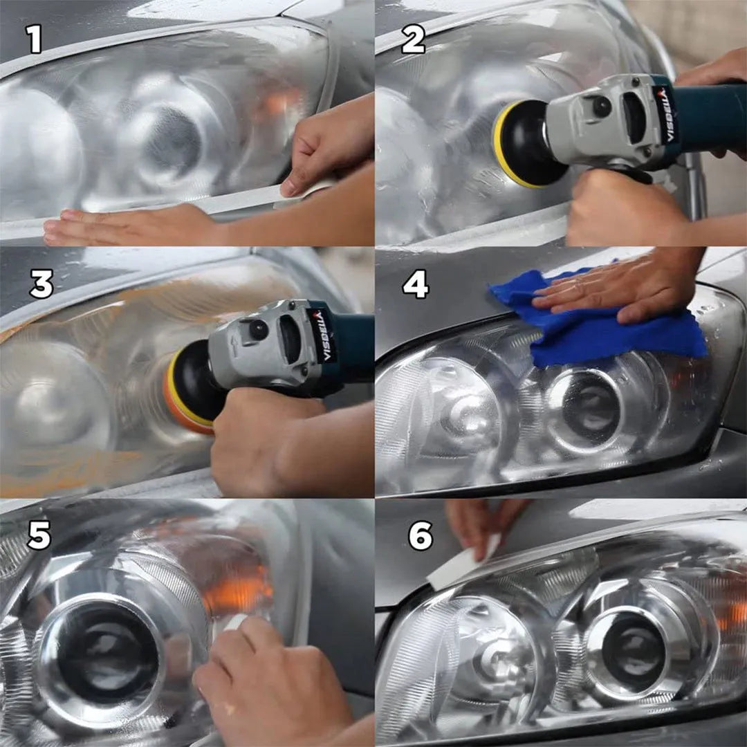 Carbon steel headlight light repair tool for vehicle and machine repair.