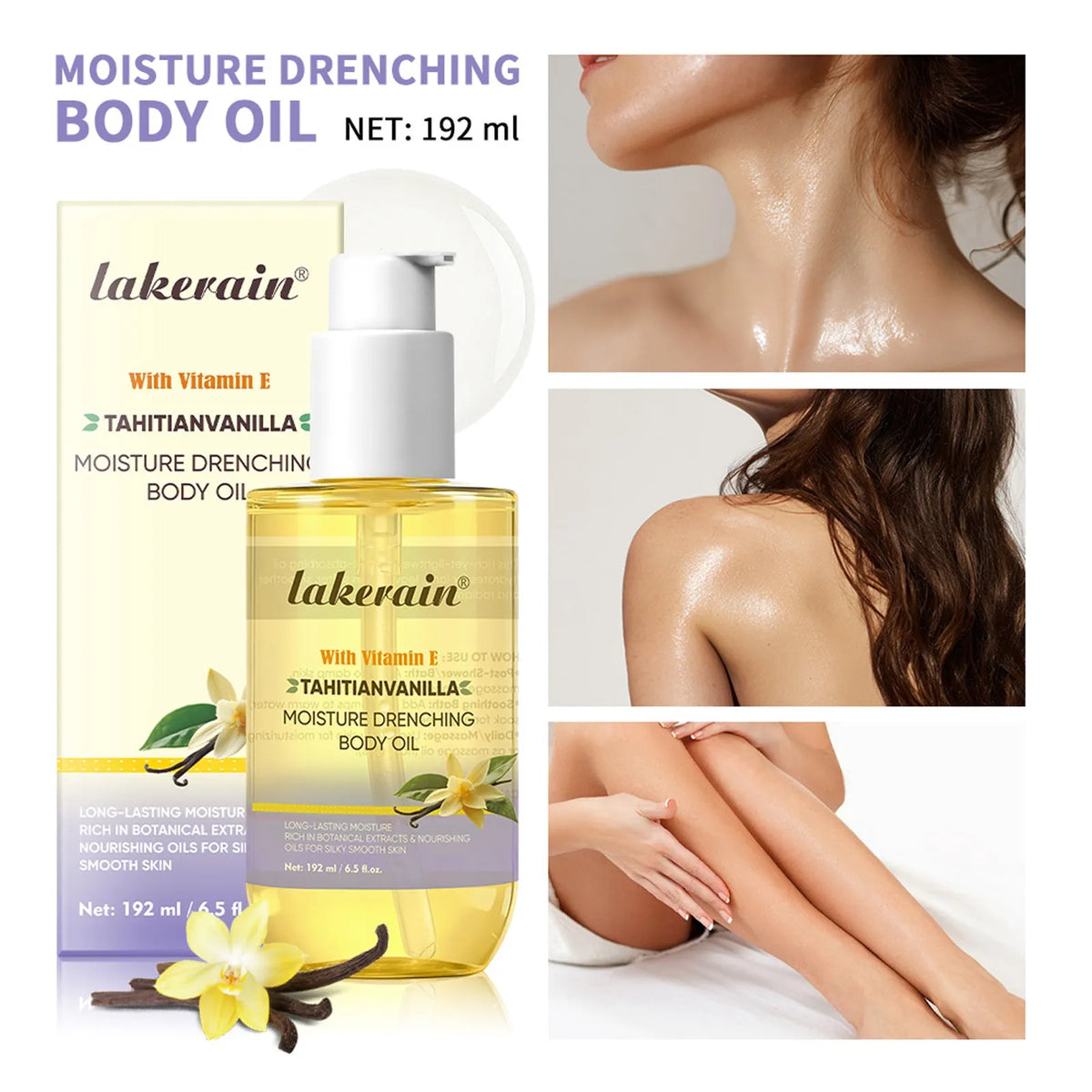 Vanilla Body Oil 192ml moisturizing nourishing soft skin oil for universal skin type body lotion
