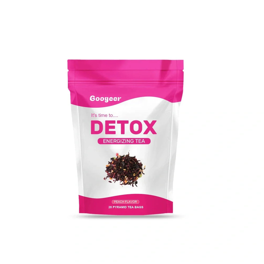 Packet containing 28 slimming tea bags with green tea extract for body firming