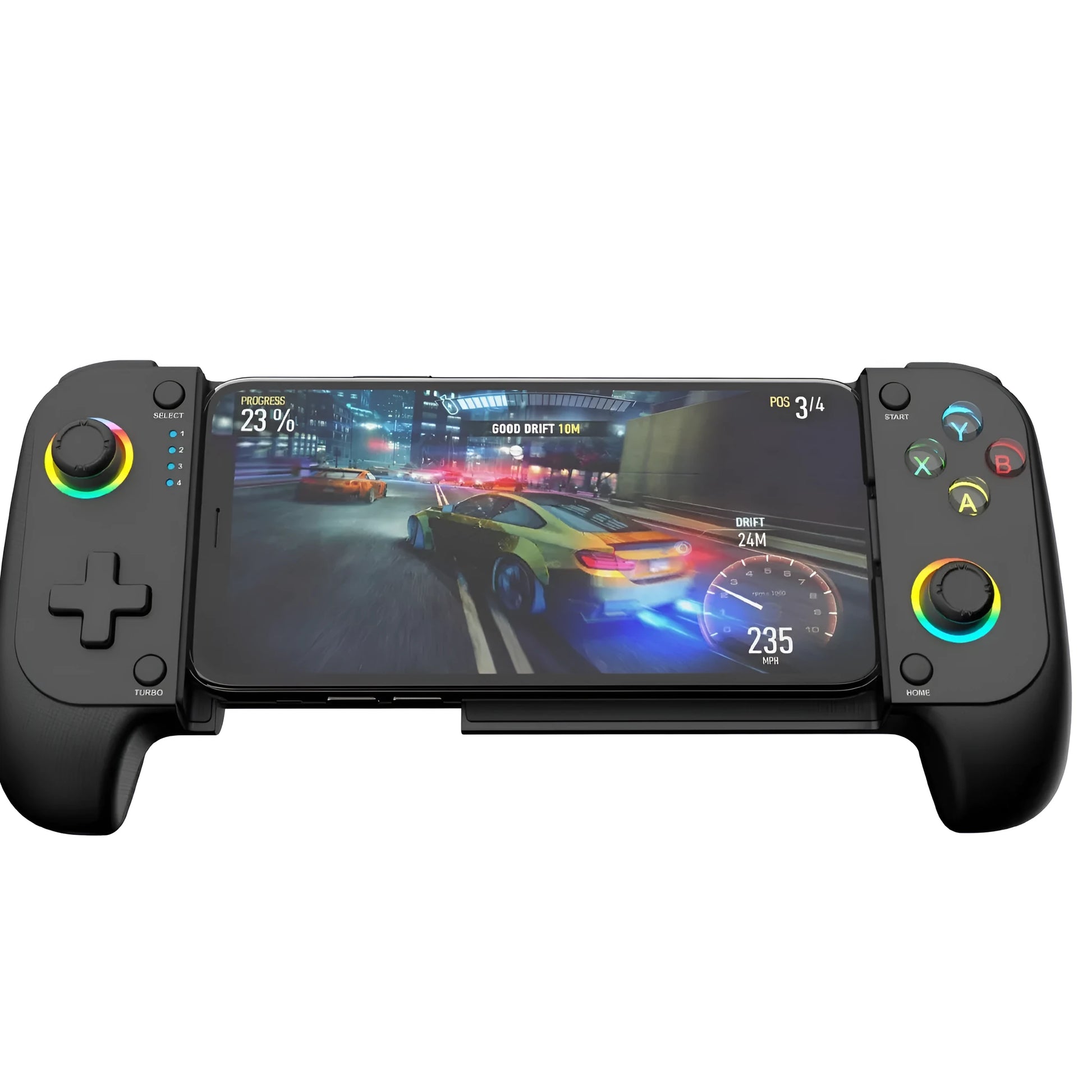 Bluetooth mobile gaming controller with adjustable stretching mechanism for smartphones