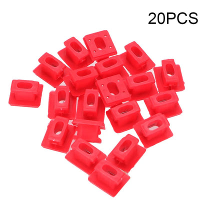 Ten white plastic snap-in clips for BMW interior door panel repair.