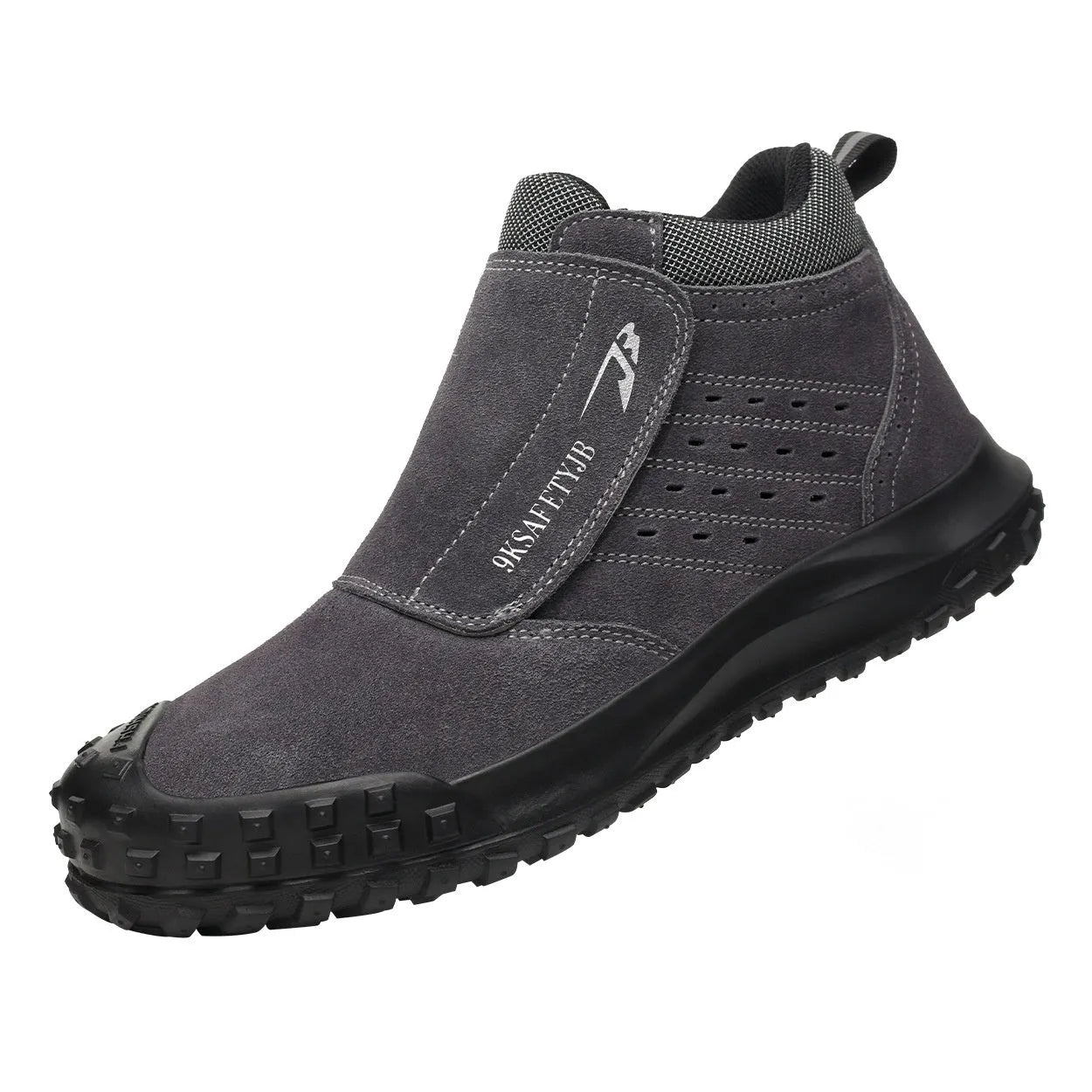 Low-top welder safety work shoe in sand colour with steel toe cap and lace-up front.