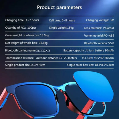 Bluetooth 5.0 Smart Sunglasses for sports and calls with waterproof feature