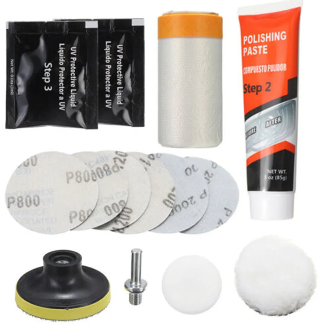 Carbon steel headlight light repair tool for vehicle and machine repair.