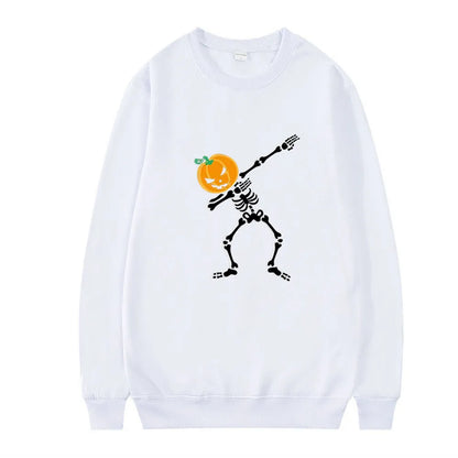 Women's printed crew neck long-sleeve top in cotton-polyester blend fabric for autumn and winter wear