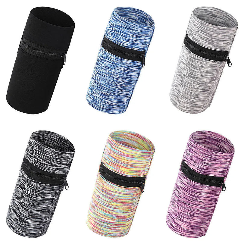 Running arm band phone holder, large capacity sports arm bag for men and women, adjustable reflective strap, secure pocket, multiple colours including fluorescent green, black, blue, grey, orange and striped designs