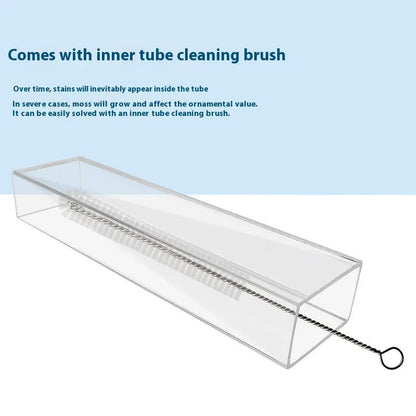 Aquarium feeding dish set with three tube lengths, cleaning brushes and feed spoons