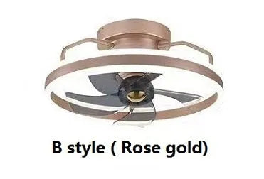 Modern white ceiling fan lamp with integrated light and PC plastic blades.