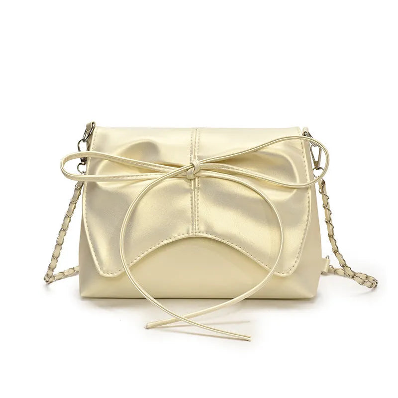 Black horizontal square PU crossbody bag showing internal mobile phone pocket and crossbody strap