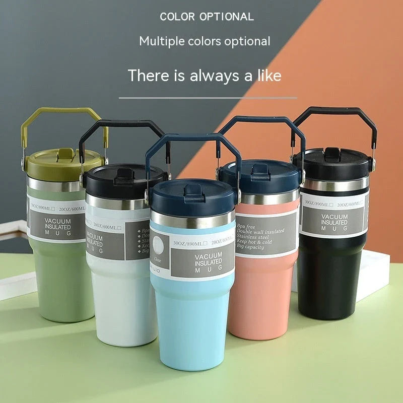 Premium stainless steel insulated tumbler with double-wall vacuum technology, available in multiple vibrant colors and sizes