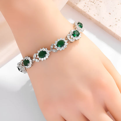 Women's simple inlaid zircon electroplated eco alloy fashion bracelet, 9 colour options