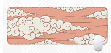 Large Japanese minimalist style desk mat with non-slip rubber base on a wooden desk