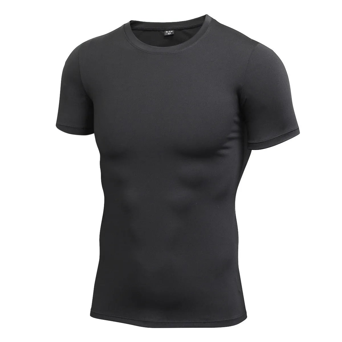 Men's stretch quick drying short-sleeved polyester fitness shirt in multiple colour options