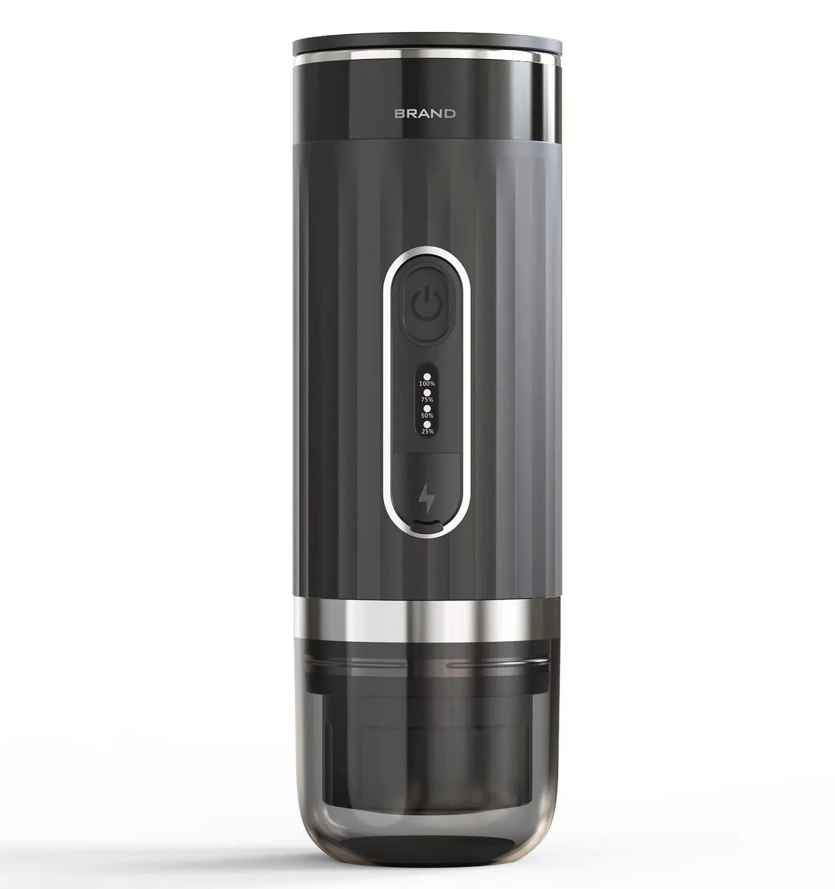 Black wireless portable capsule coffee machine for K Cups with car charger compatibility