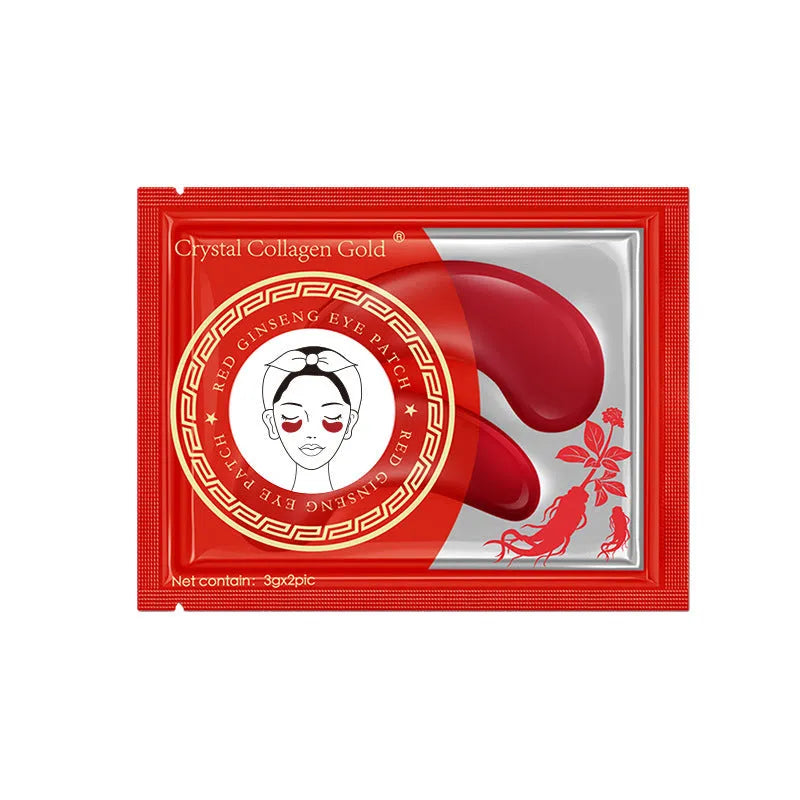 Collagen eye mask sheet with red ginseng, seaweed extract and sodium hyaluronate, 6g, Gold Green or Red