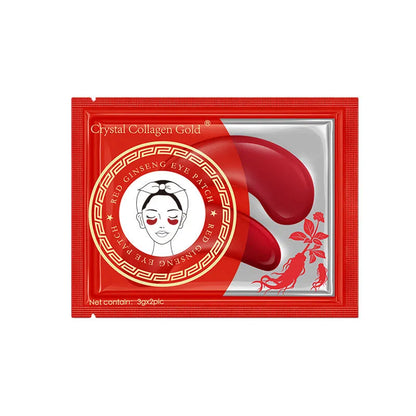 Collagen eye mask sheet with red ginseng, seaweed extract and sodium hyaluronate, 6g, Gold Green or Red