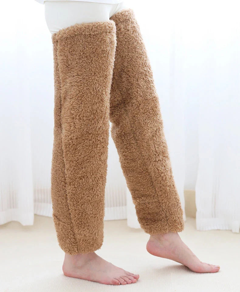 Cozy over-the-knee fuzzy socks in a variety of colors for winter warmth and comfort