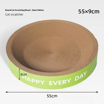 Green round cat scratching board nest bed with sisal rope surface