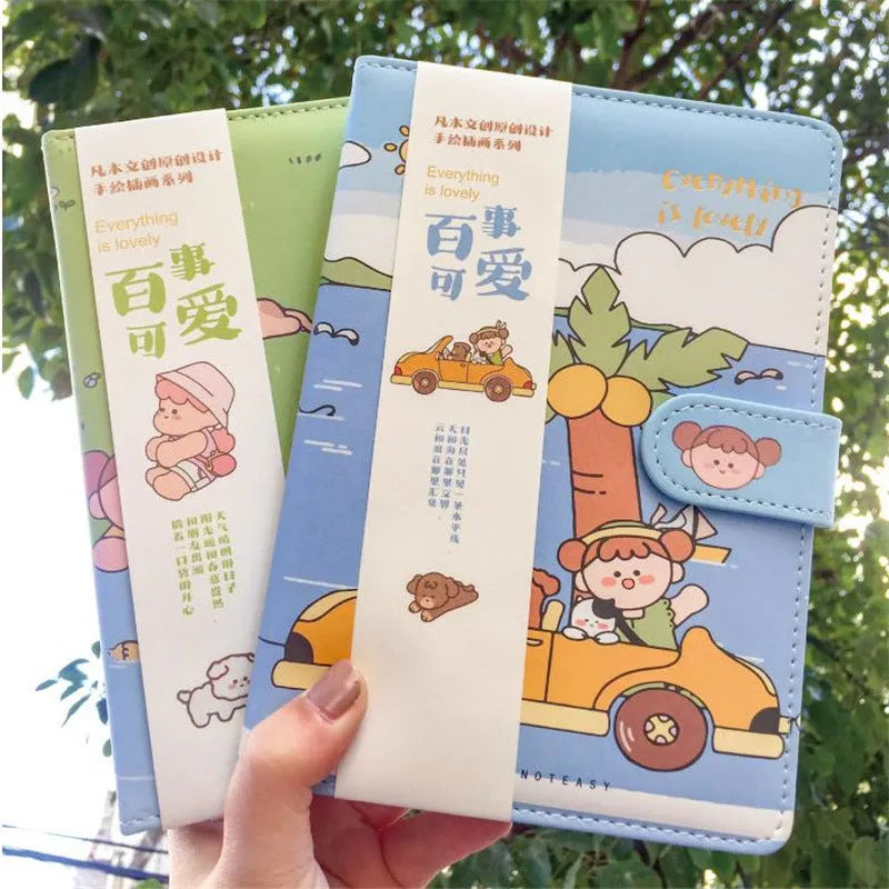 A5PU thread-bound notepad with themed paper cover, open to show Daolin paper pages.