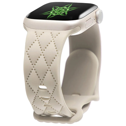 Silicone Apple Watch strap with butterfly buckle, shown in black, 38/40/41mm size