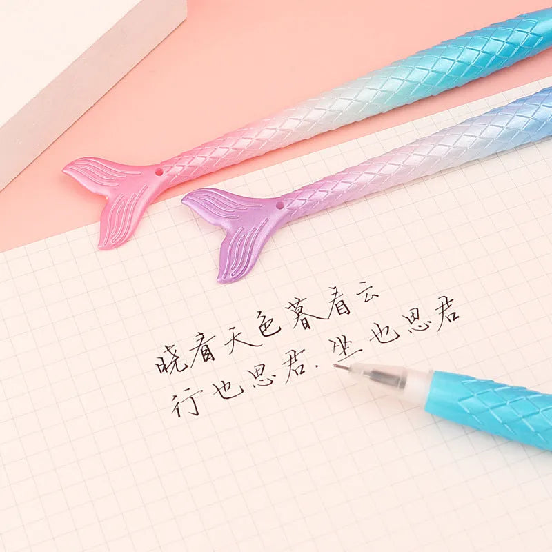 Cartoon mermaid design pen with a 0.38mm needle tip on a plastic barrel.