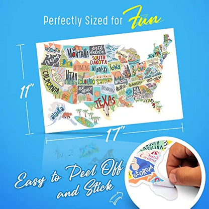 Travel-themed car body sticker set with world map design in letters format and white background