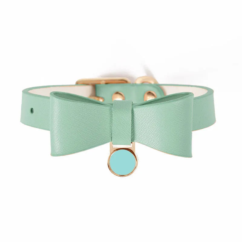 Brown leather cat collar shown on a white background.