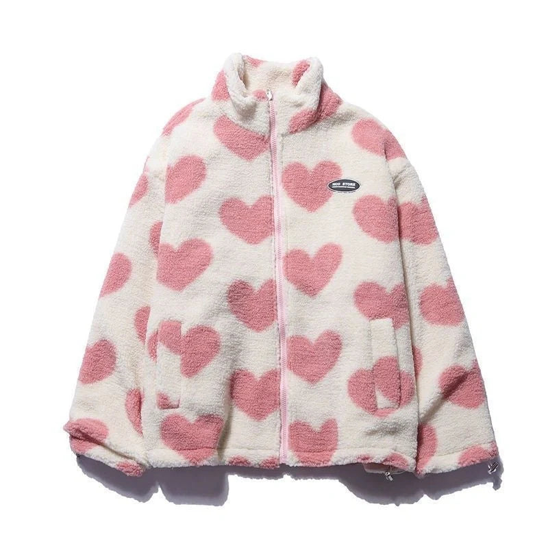 Love Lamb reversible fleece-lined cotton padded coat in black, pink, and sky blue colours
