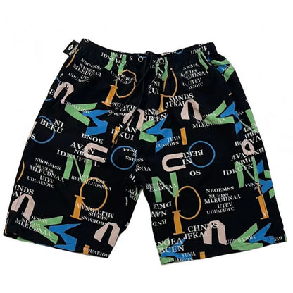 Men's loose casual beach trousers with striped pattern in quick-drying ice silk fabric
