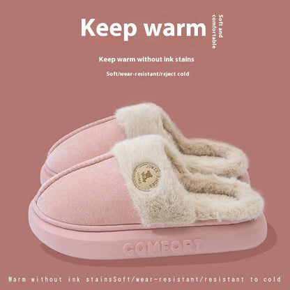 Cozy and stylish plush slippers with fleece lining and durable PVC soles for all-season indoor comfort and relaxation