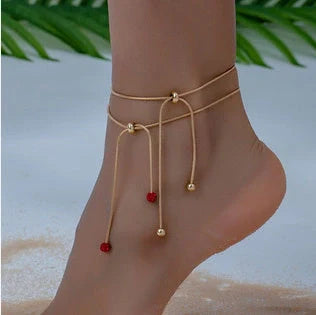 Elegant adjustable silver foot jewellery for girls with unique rhombus design