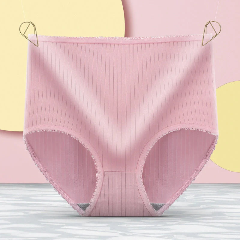 Ladies' high waist tummy control panties in milk silk for a smooth, comfortable fit