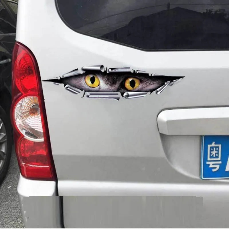 Tiger Eye and Eagle Eye 3D car bumper stickers measuring 10x35 cm with HD transparent PVC material