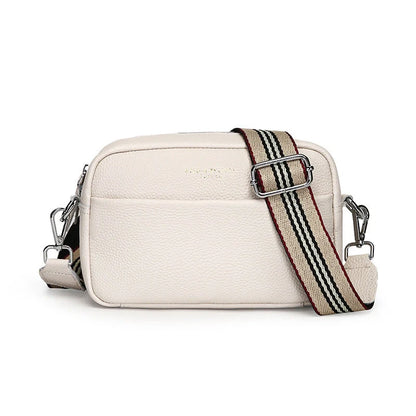 Stylish cowhide shoulder messenger bag with adjustable strap in various colours