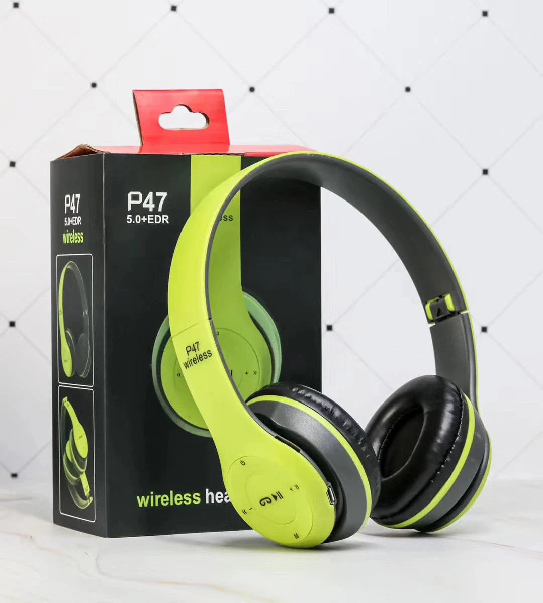 Wireless Bluetooth headphones with foldable design and 40mm drivers for immersive stereo audio
