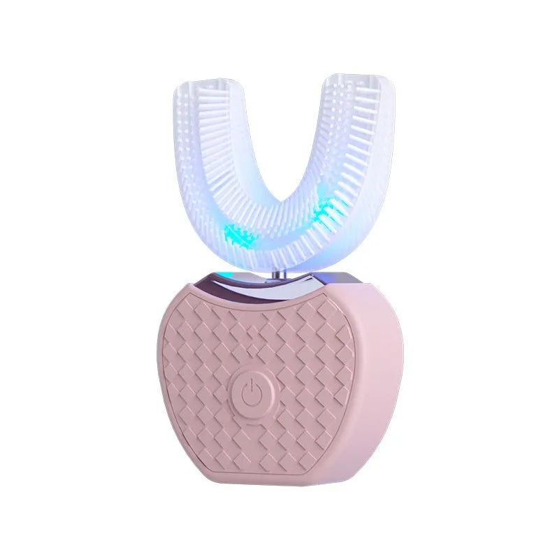 U-shaped rechargeable electric toothbrush in white, black, blue or pink with 3 gears and magnetic suspension motor