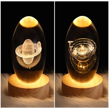 Enchanting galaxy crystal ball night light with 3D pattern, creating a mesmerizing celestial display for bedroom decor