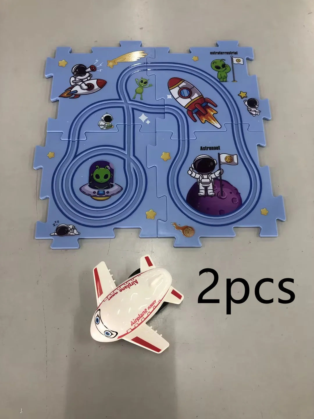 DIY Electric Railroad Speeder Toy with puzzle tracks and automatic car