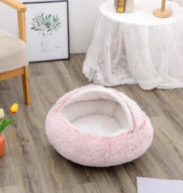Cozy All-in-One Pet Bed in various colors and sizes, providing a plush and comfortable retreat for cats and dogs